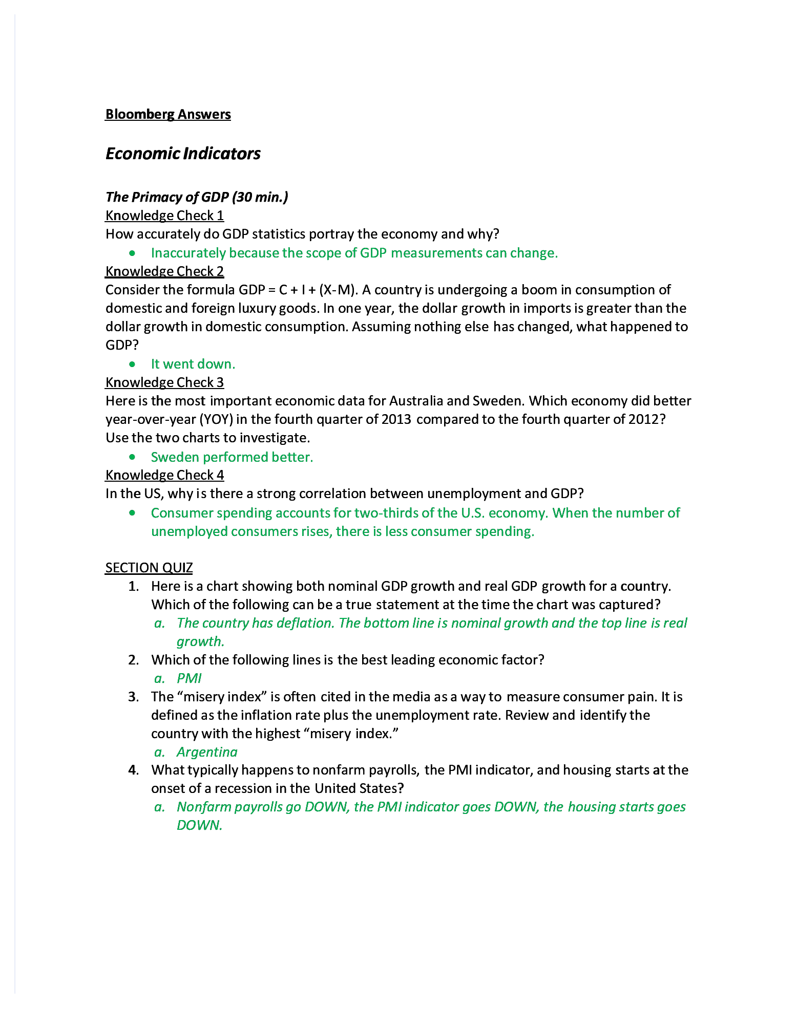 Preview image for BMC Answers (Bloomberg) 2019/2020, Complete solutions  (A+).